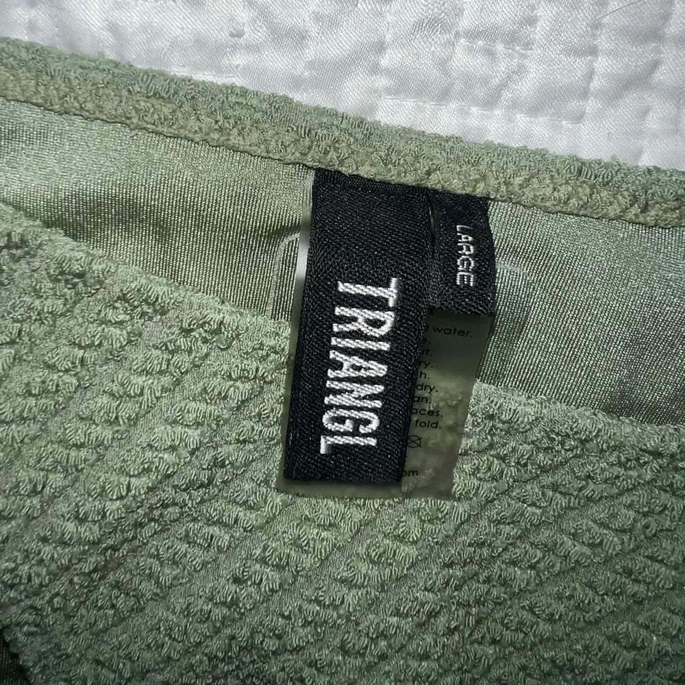 triangl swimwear Olive Green Textured Tie Bikini